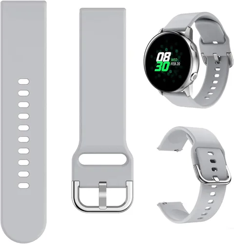 Minggo - Correa compatible con Samsung Galaxy Watch Active/Active2 de 1.57 /1.73 pulgadas; repuesto tipo silicón deportivo compatible con Galaxy Gris