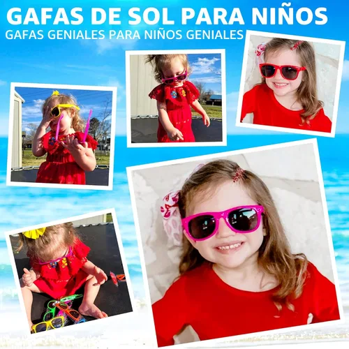 Miniatura 7 de INNOCHEER Gafas de sol de fiesta para niños con protección UV400, gafas de sol de neón para niños y niñas, gran regalo para recuerdos de fiesta