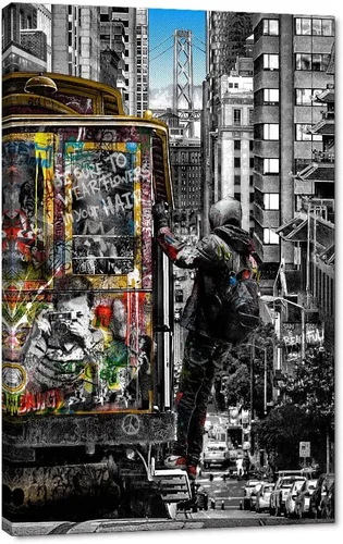 Miniatura 22 de Yatsen Bridge Arte Callejero Clásico Banksy Graffiti Arte de Pared Detrás de la Cortina Pósters Pinturas en Lienzo Imágenes de Graffiti Coloridas