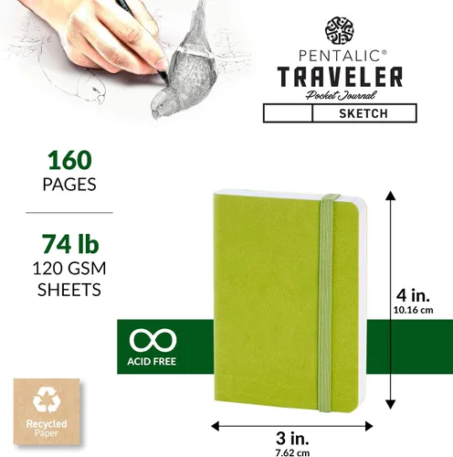 Miniatura 3 de Cuaderno de bocetos Travelers Dot Grid Pentalic Art, libre de ácidos