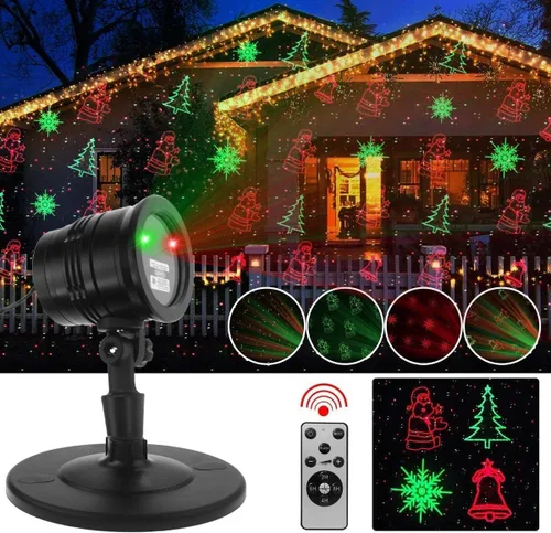 Miniatura 2 de Luces Proyector de Navidad para Exteriores Luces Láser Navideñas para Exteriores Foco de Paisaje Ducha de Estrellas Rojas y Verdes con Accesibilidad