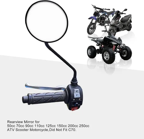Miniatura 5 de GOOFIT - 2 espejos retrovisores universales de plástico redondo de 31/100 pulgadas, color negro, para motocicleta scooter todoterreno de 1.66, 2.33