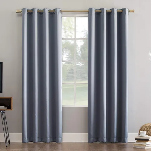 Miniatura 44 de Sun Zero Nordic - Juego de 2 paneles de cortinas con ojales de grado teatral extremo 100% opacas, 104" x 96" (2* 52" x 96"), cortinas opacas blanco