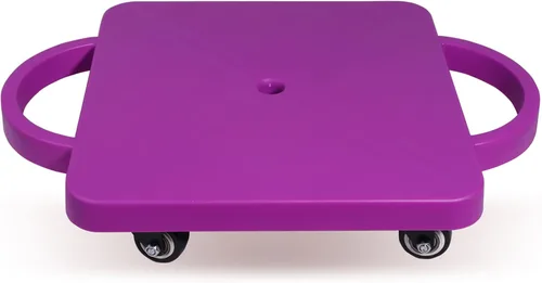 GSE Games & Sports Expert Patinete de interior morado con asas de seguridad para niños de 6 a 12 años, patinete de plástico con rodillos, educación