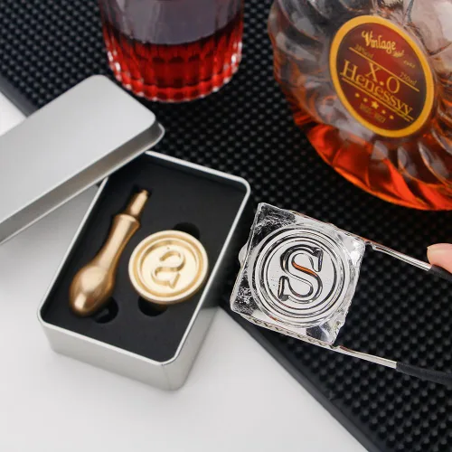 Miniatura 2 de STAMTECH Sello de hielo personalizado – Sello de hielo personalizado con mango de metal que crea un diseño único de sello de marca de hielo