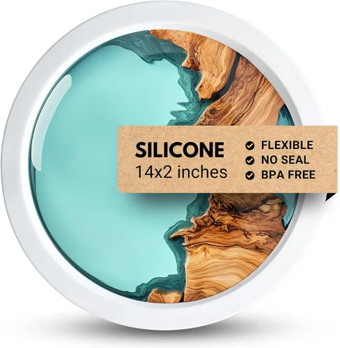 Miniatura 7 de Alaskey® Molde de Silicona Premium para Mesa Redonda de Resina 10"x2" Duradero, Reutilizable, No Requiere Sellado Molde Grande de Resina Epoxi
