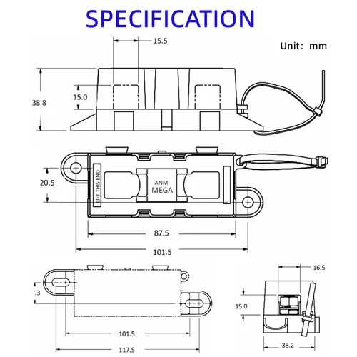 Miniatura 6 de Portafusible BOJACK AMG MEGA para fusible AMG MEGA (Paquete de 2)