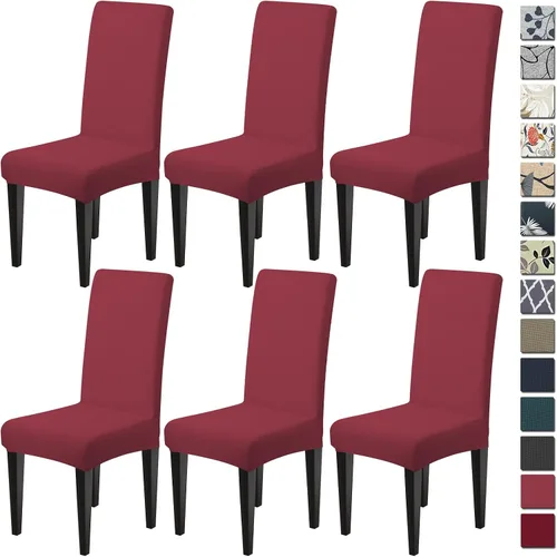 Miniatura 41 de Dioxide Fundas de Silla de Alto Estirar para Sillas de Comedor, Juego de Fundas de Silla de Comedor Lavables de 4, Fundas de Asiento de Silla