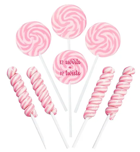 Miniatura 7 de Paletas de caramelo navideñas - 24 paletas festivas envueltas individualmente al por mayor - 18g remolinos y 12g pop retorcido