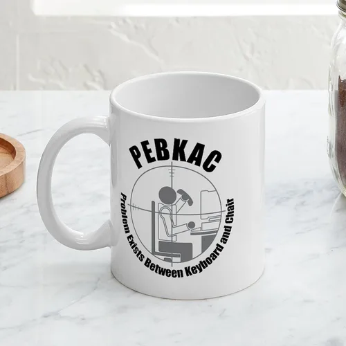 Miniatura 3 de CafePress PEBKAC - Taza de café de cerámica, taza de té de 11 onzas