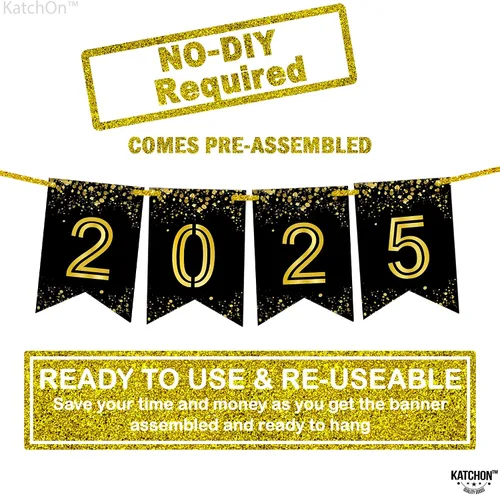 Miniatura 2 de Katchon, Cartel brillante de graduación 2025 – Grande de 10 pies, sin bricolaje Cartel de feliz graduación 2025, decoraciones de graduación clase