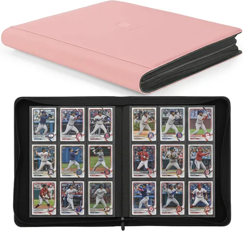 Miniatura 20 de Carpeta Premium de Tarjetas Coleccionables con más de 1000 bolsillos, Carpeta de 16 bolsillos sin anillo de carga lateral para cartas de Negro