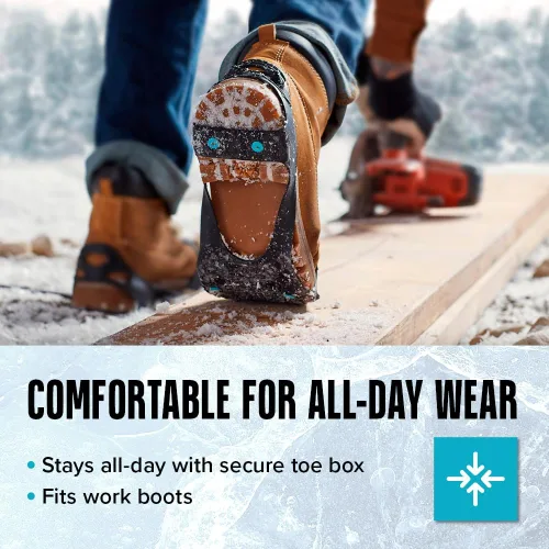 Miniatura 5 de Due North Tacos de hielo multiusos para zapatos y botas, picos de tracción para hombres y mujeres que trabajan en hielo y nieve