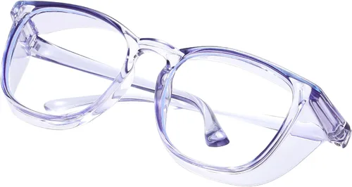 Miniatura 33 de Gafas de seguridad para enfermeras, gafas protectoras – Antivaho marco cuadrado elegante gafas transparentes para mujeres y hombres C16-negro Gery