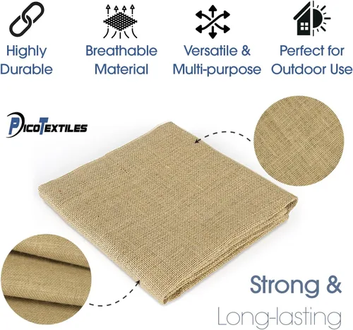 Miniatura 3 de Pico Textiles - Tela de arpillera natural de 40 pulgadas de ancho, 1 yarda (3 pies), se vende por yarda, ideal para bodas, manualidades en casa
