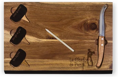 Miniatura 10 de PICNIC TIME Disney Cenicienta Delio - Juego de cuchillos para queso, tabla de servir charcutería con marcadores de queso, pizarra de tiza, área