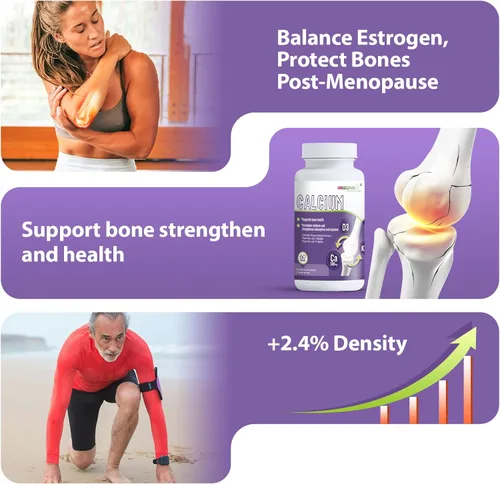 Miniatura 2 de EuBone Suplemento para la salud ósea con calcio y magnesio, vitamina D3 K2 que apoya la densidad y la fuerza ósea, a base de plantas, sin gluten