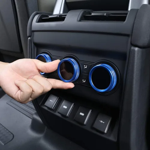 Miniatura 3 de Anillos de ajuste de aire acondicionado trasero para Land Rover Defender 110 2020 accesorios de coche (azul)