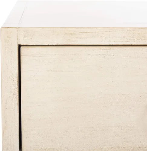 Miniatura 4 de SAFAVIEH Muebles - Mesita de noche Sadie de 1 cajón - Antiguo y blanco - Madera - Diseño de herrajes dorados glamorosos - Ideal para dormitorio, 19