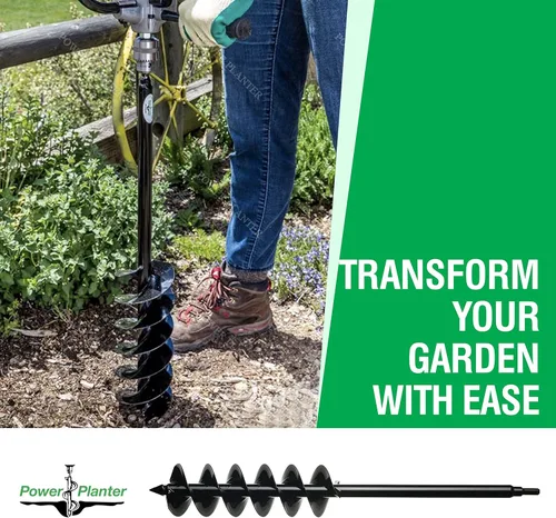 Miniatura 7 de Power Planter Broca de taladro de jardín de longitud extendida, 3 x 24 pulgadas con unidad hexagonal antideslizante de 1/2 pulgada, taladro