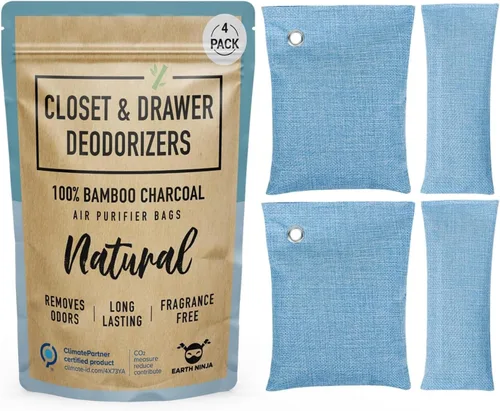 Eliminador de olores de armario y aparador, absorbente de olores de carbón activado para espacios pequeños, ambientadores para el hogar, ambientador