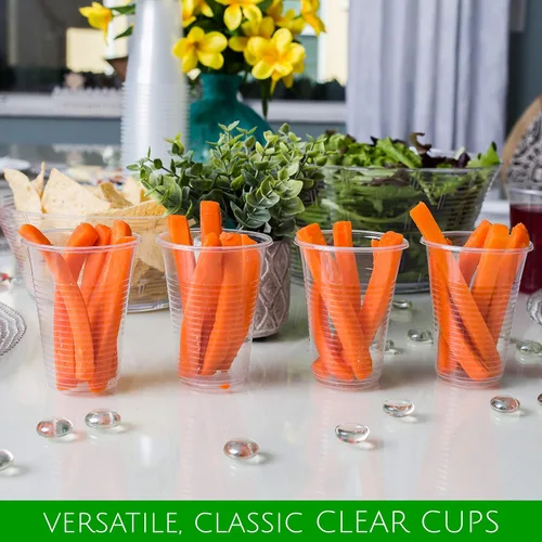 Miniatura 5 de PLASTICPRO Vasos transparentes desechables de plástico de peso medio de 3 onzas, 100
