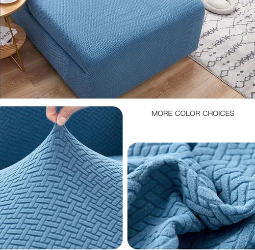 Miniatura 3 de ZPEE Fundas de sofá de forro polar en forma de L, funda elástica suave para perros, mascotas, sala de estar, protector de muebles, funda Azul