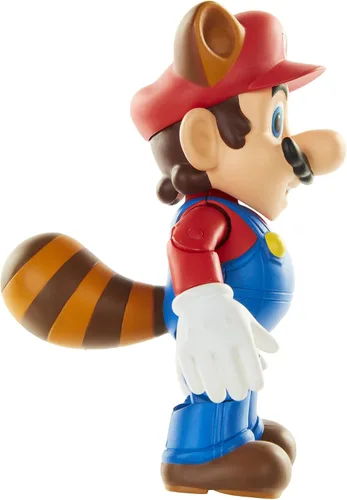 Miniatura 4 de Nintendo Super Mario Raccoon Mario Figura articulada de 4 pulgadas con accesorio de hojas