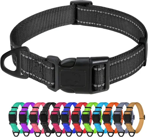 Miniatura 15 de TagME Collares de nailon reflectantes para perros, collar ajustable clásico para mascotas con hebilla de liberación rápida para perros pequeños