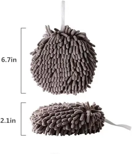 Miniatura 5 de Ivymei Paquete de 3 toallas de mano de felpilla mullidas, bonitas toallas de mano colgantes con lazo para cocina y baño, toallas de baño de mano