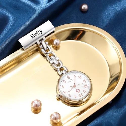 Miniatura 5 de Relojes de enfermera para enfermeras, médicos, relojes de enfermería personalizados, con nombre grabado, pin de solapa en el reloj de enfermería
