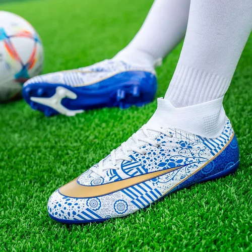 Miniatura 6 de Zapatos de fútbol para niños con tacos de fútbol para jóvenes, botas altas para entrenamiento al aire libre