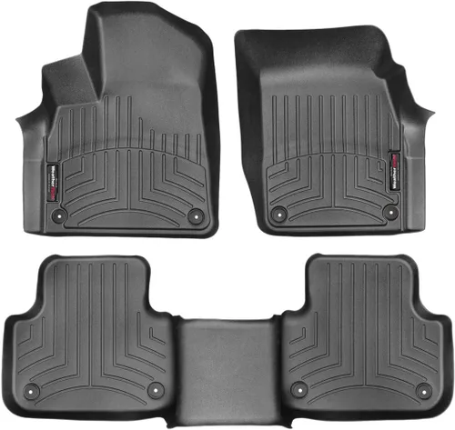 WeatherTech Revestimientos de suelo personalizados para Audi Q7, SQ8, Q8-1ª y 2ª fila (44887-1-2), color negro