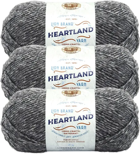 Miniatura 27 de Lion Brand Yarn Heartland Yarn - Hilo multicolor para tejer, tejer y tejer, paquete de 3, color congaree