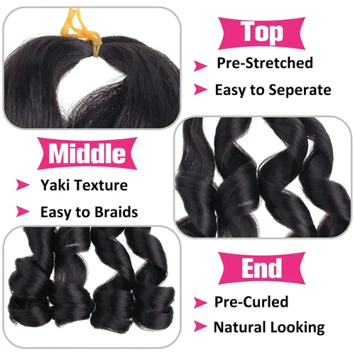 Miniatura 3 de Unionbeauty - Cabello rizado francés trenzado de 10 pulgadas, trenzas rizadas estilo Bob francés, cabello de ganchillo, 8 paquetes de trenzas
