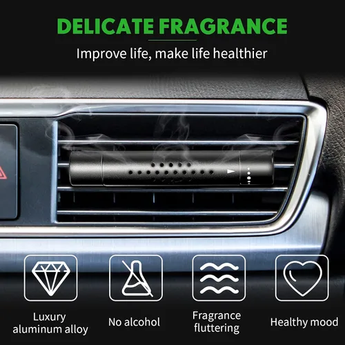 Miniatura 4 de Hicarer 2 piezas de difusor de aceite esencial para automóvil, clip de ventilación, ambientador cilíndrico con 10 varillas de repuesto para oficina