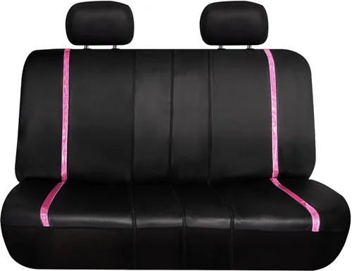Miniatura 4 de FH Group - Juego completo de fundas para asientos de auto de cuero sintético, ajuste universal, para asientos frontales con respaldo bajo, Rosa