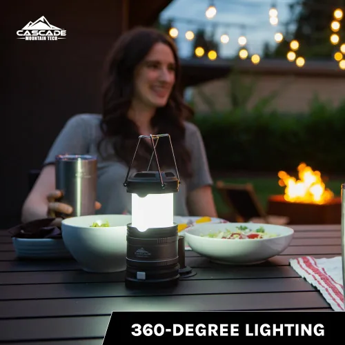 Miniatura 5 de Cascade Mountain Tech Linterna LED impermeable IPX4 desplegable con 4 modos de luz, paquete de 3