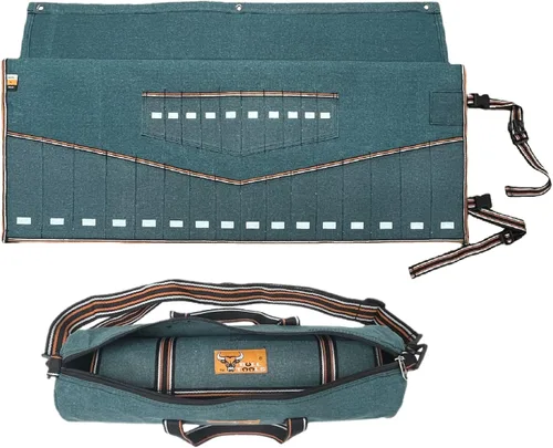 Miniatura 16 de BULL TOOLS Organizador de Rollo de Herramientas con 26 Bolsillos para Llaves, Métrico y SAE, Lona de Algodón Durable, Bolsa de Herramientas Oliva