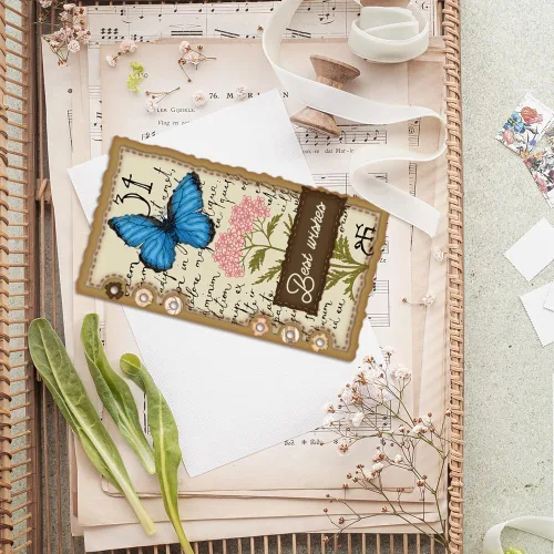 Miniatura 2 de GLOBLELAND Troqueles de corte de página de mariposa para hacer tarjetas, troqueles de corte de borde desgarrado para bricolaje, álbumes de recortes