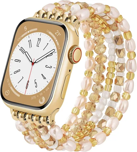 Miniatura 14 de VISOOM Pulsera de cuentas compatible con Apple Watch Band 40mm/38mm/41mm/42mm Series 11 10 9 8 7 Se(3 2 1) Series 6/5/4 Correa de reloj de moda