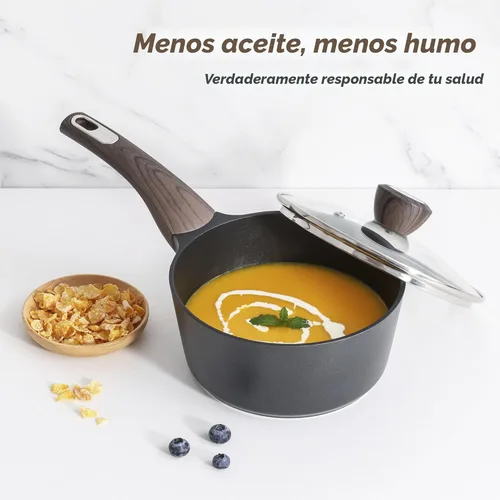 Miniatura 7 de SENSARTE - Juego de ollas y sartenes antiadherentes, juego de utensilios de cocina de inducción saludables y no tóxicos, 26 piezas de juego de Negro