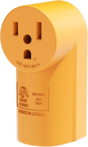 RVGUARD Receptáculo de montaje en superficie NEMA 6-50R de 50 amperios, toma de corriente de 125/250 voltios, amarillo, certificación ETL