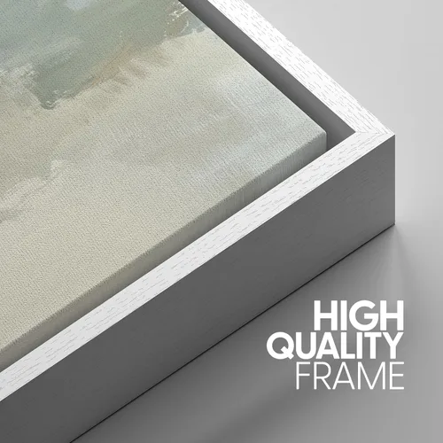 Miniatura 420 de SIGNWIN Lienzo enmarcado para pared, arte con pinceladas de flujo neutro en tonos beige abstractos, ilustraciones, arte moderno, decorativo