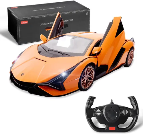 Miniatura 13 de BEZGAR Auto a control remoto con licencia RC, auto de juguete Lambo a escala 1:24 para niños, modelo Lambo Aventador SVJ a control remoto eléctrico