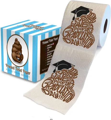 Miniatura 10 de Printed TP Congrats - Papel higiénico impreso para regalo, divertido rollo de papel higiénico para bromas, sorpresa, decoración de baño, regalo