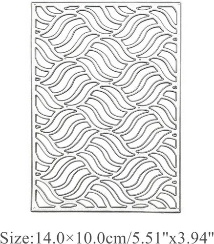 Miniatura 2 de Matrices de metal con marco rectangular ondulado, fondo de marco rectangular de onda hueca, plantillas de corte de boda para álbumes de recortes