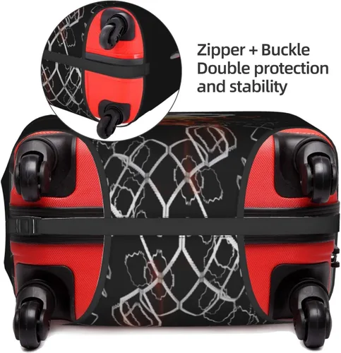 Miniatura 4 de Funda para equipaje de viaje, protector de maleta, colorido arco iris, lavable, funda elástica para maleta con ruedas, Redes de ruptura de fútbol