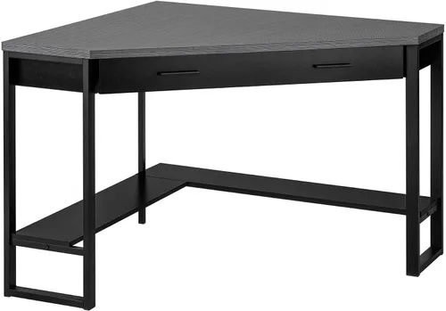 Miniatura 10 de Monarch Specialties Escritorio esquinero con almacenamiento y estante, mesa de estudio para computadora portátil, estación de trabajo para oficina