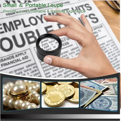 Miniatura 5 de Lupa portátil de mano de 30 aumentos con lente óptica de Rongon, lupas de cúpula, lupa de aumento para joyería, sellos, lectura de periódicos